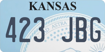 KS license plate 423JBG