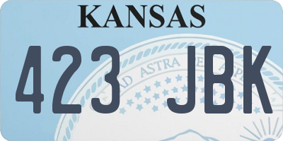 KS license plate 423JBK