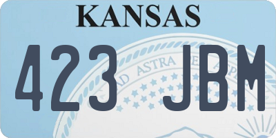 KS license plate 423JBM