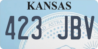 KS license plate 423JBV
