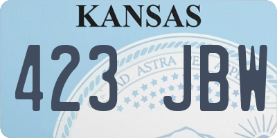 KS license plate 423JBW