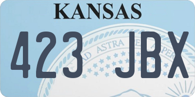 KS license plate 423JBX