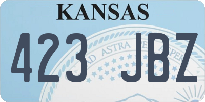 KS license plate 423JBZ