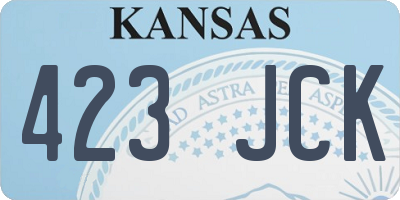 KS license plate 423JCK