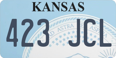 KS license plate 423JCL