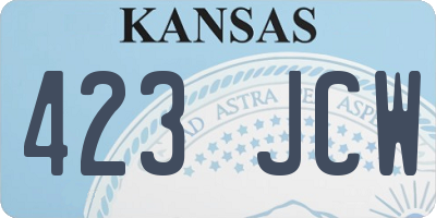 KS license plate 423JCW