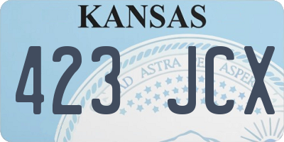 KS license plate 423JCX