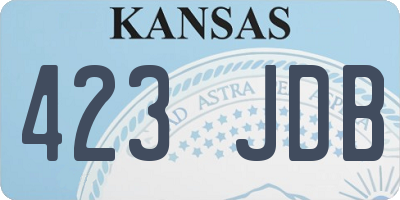 KS license plate 423JDB