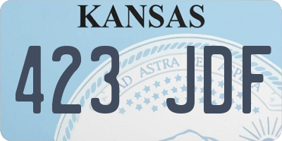 KS license plate 423JDF