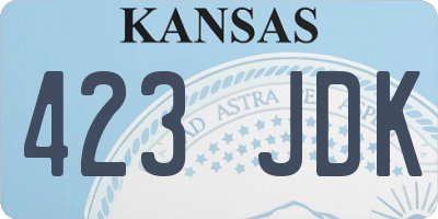 KS license plate 423JDK