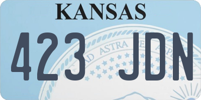 KS license plate 423JDN