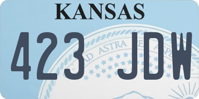 KS license plate 423JDW