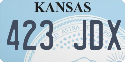 KS license plate 423JDX