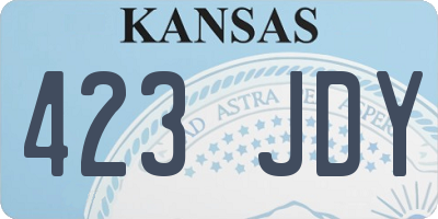 KS license plate 423JDY