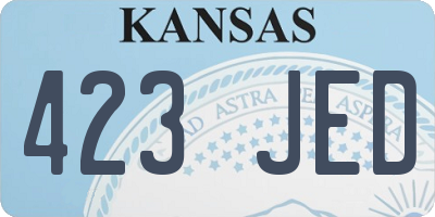 KS license plate 423JED