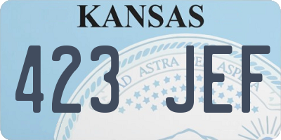 KS license plate 423JEF