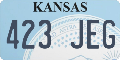 KS license plate 423JEG