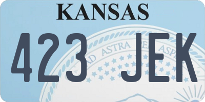 KS license plate 423JEK