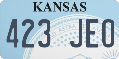 KS license plate 423JEO