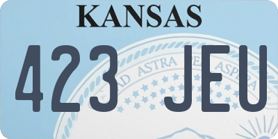 KS license plate 423JEU