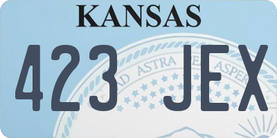 KS license plate 423JEX