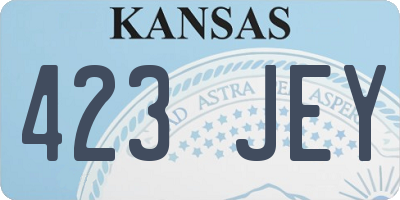 KS license plate 423JEY