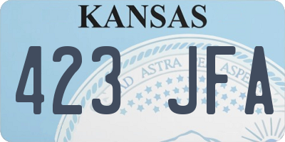 KS license plate 423JFA