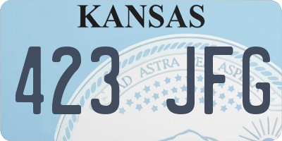 KS license plate 423JFG