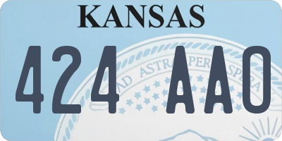 KS license plate 424AAO