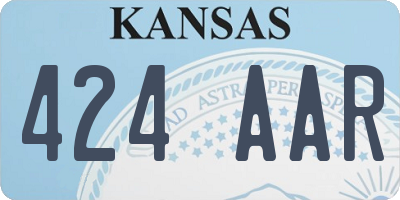 KS license plate 424AAR