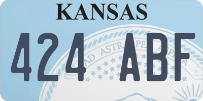 KS license plate 424ABF