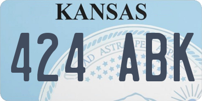KS license plate 424ABK