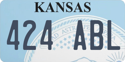 KS license plate 424ABL