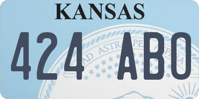 KS license plate 424ABO