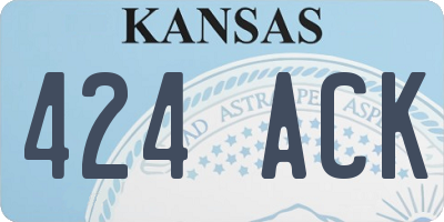 KS license plate 424ACK