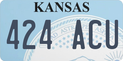 KS license plate 424ACU