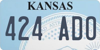 KS license plate 424ADO