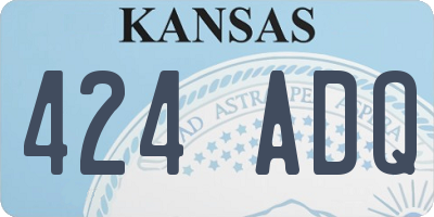 KS license plate 424ADQ