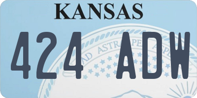 KS license plate 424ADW