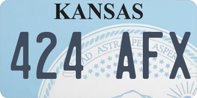 KS license plate 424AFX