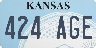 KS license plate 424AGE