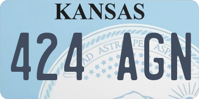 KS license plate 424AGN