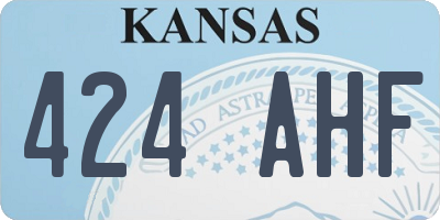 KS license plate 424AHF