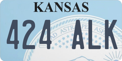 KS license plate 424ALK