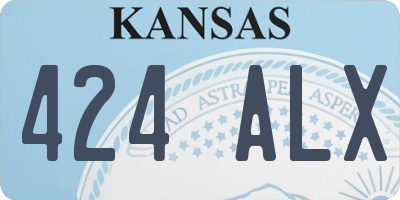 KS license plate 424ALX