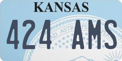 KS license plate 424AMS