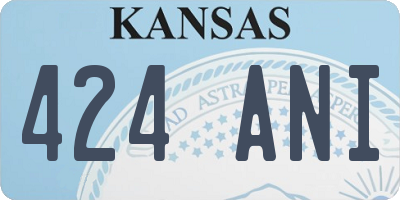 KS license plate 424ANI