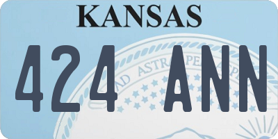 KS license plate 424ANN