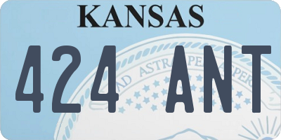 KS license plate 424ANT