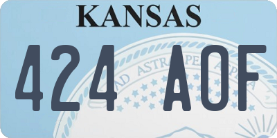 KS license plate 424AOF